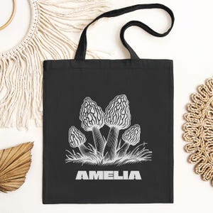 Personalized Foraging Tote Bag, Custom Forager Gift, Morel Mushroom Lover, Mushroom Hunter, Mycology Tote, Nature Lover, Fungi Enthusiast
