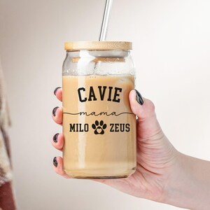 Personalized King Cavalier Tumbler, Custom Glass Can, Dog Name Tumbler, Dog Mama Gift, King Charles Dog Owner, Dog Dad Cup, Custom Dog Face