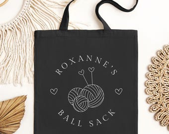 Personalized Knitting Tote Bag, Gift For Crocheter, Custom Tote Bag, Yarn Tote Bag, Funny Craft Quote Bag, Yarn Lover Gift, Knitter Tote Bag
