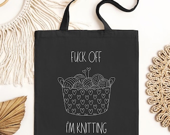 Funny Knitting Tote Bag, Gift For Knitter, Sarcastic Tote Bag, Yarn Tote Bag, Funny Craft Quote, Yarn Lover Gift, Knitter Tote, Yarn Sack