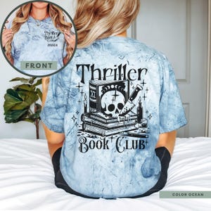 Thriller Book Club Shirt, Front & Back Print, Bookworm Tee, Horror Book Lover Gift, Bookish Merch, Scary Bookcore Tee, Spooky Reading Shirt