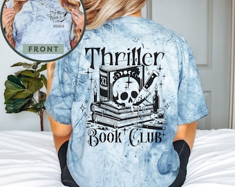 Thriller Book Club Shirt, Front & Back Print, Bookworm Tee, Horror Book Lover Gift, Bookish Merch, Scary Bookcore Tee, Spooky Reading Shirt