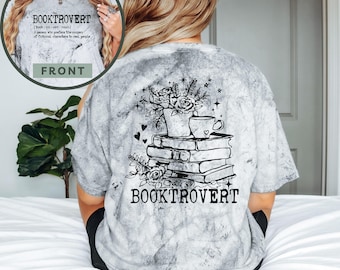 Booktrovert Shirt, Front And Back Print, Book Club Tee, Funny Bookworm Shirt, Book Lover Gift, Bookish Merch, Bookcore Tee, Reading Shirt