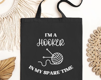 Funny Crochet Tote Bag, Humorous Gift For Crocheter, Yarn Tote Bag, Funny Craft Quote Bag, Yarn Lover Gift, Crocheter Tote Bag, Yarn Sack
