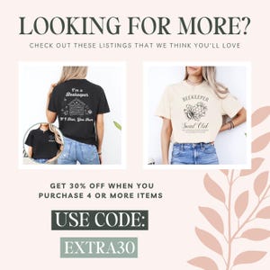 May include: Two t-shirt designs featuring beekeeper themes. The first design is black with white text that reads "I'm a Beekeeper. If I Run, You Run." The second design is beige with black text that reads "Beekeeper Social Club." Both designs feature bee illustrations.