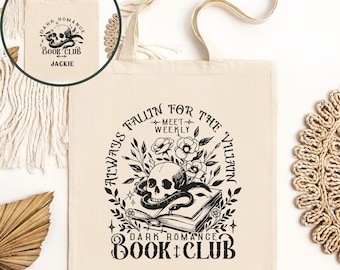 Dark Romance Book Club Tote Bag, Dark Academia Bag, Bookish Merch, Bookworm Tote, Reusable Reading Bag, Library Tote, Spicy Book Lover Gift