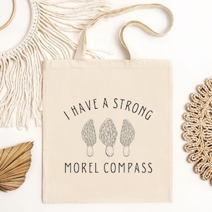 Foraging Tote Bag, Gift For Forager, Morel Mushroom Lover, Mushroom Hunter, Mycology Tote Bag, Funny Nature Lover Bag, Fungi Enthusiast Tote