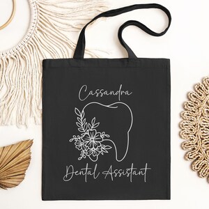 Personalized Dental Assistant Tote, Dental Assistant Gift, Custom Tote Bag, Dental Hygiene Bag, Dental Nurse Gift, Dental Hygienist Student