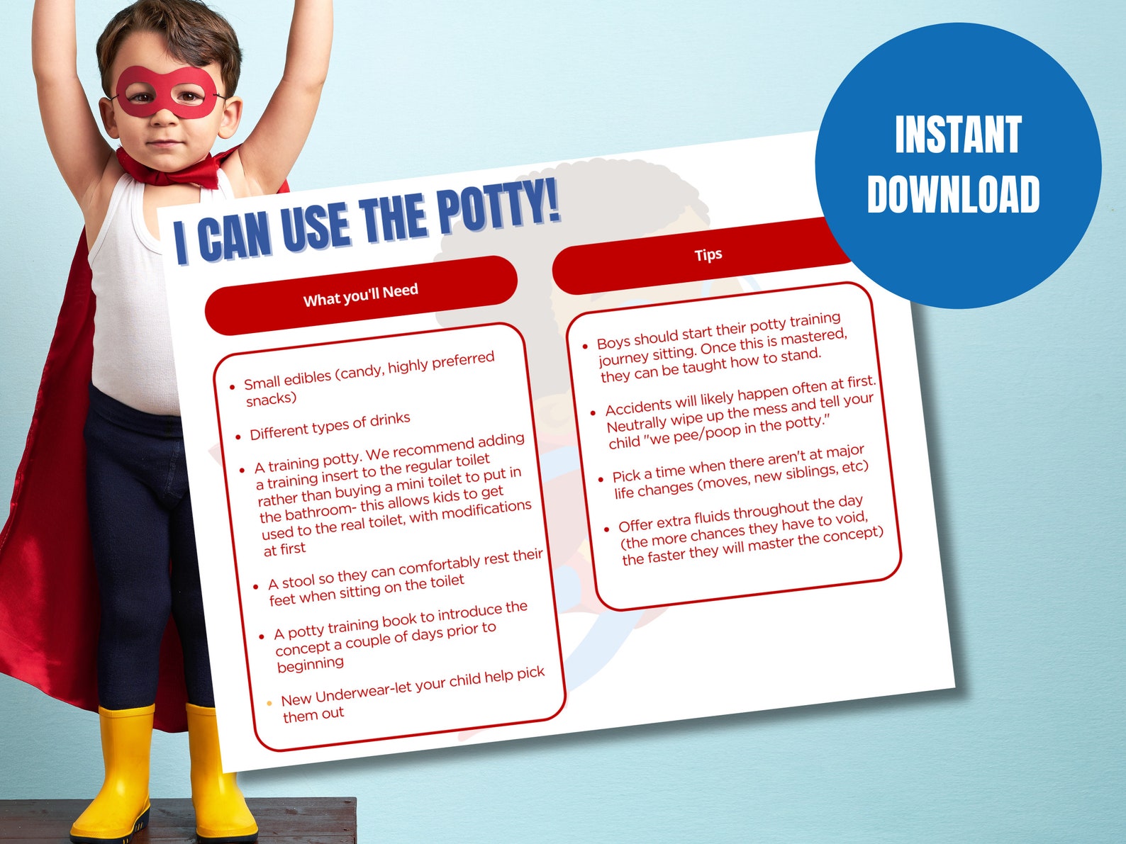 Instant Download Potty Training Plan, Potty Training Reward Chart ...