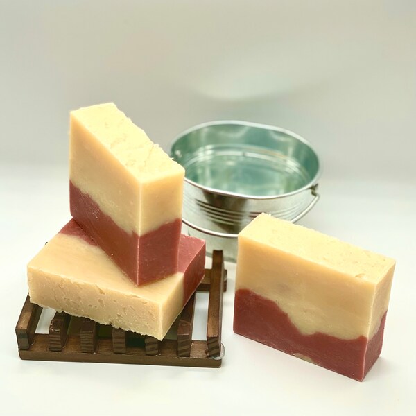 Cranberry Orange Goats Milk Cold Process Soap Bar for Face, Body and Bath