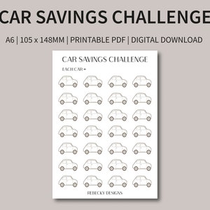 Car Savings Challenge, Car Savings, Car Tracker, Savings Challenge, Money Savings Challenge, Money Challenge Printable, Sinking Funds