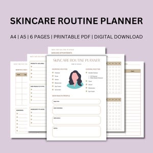 Hautpflege Routineplaner, Hautpflege Planer, Hautpflege, Self Care Planer, Tagesplaner, Tagesplaner, Wochenplaner druckbar