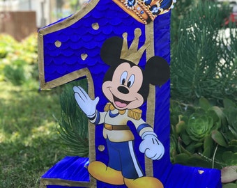 Mickey personalized piñata / king Mickey piñata / prince Mickey piñata / number piñata / customer number piñata / prince theme piñata