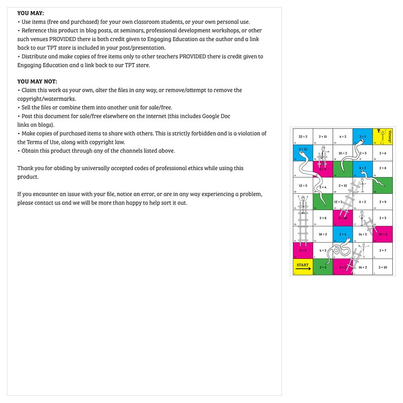 Times Tables Snakes and Ladders - Etsy
