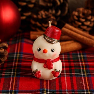 Candela a forma di pupazzo di neve – Candela di soia festiva – Regalo di candela di Natale