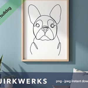 French Bulldog Line Art Print: Quirky Dog Decor (Digital Download)
