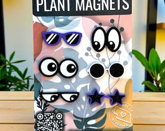 Plant Magnets - 6 Pack Eyes and Sunglasses Plant Magnet Pins