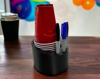CupStacker and Marker Holder; Holds Cups and 4 Markers for Weddings, Parties, Gatherings