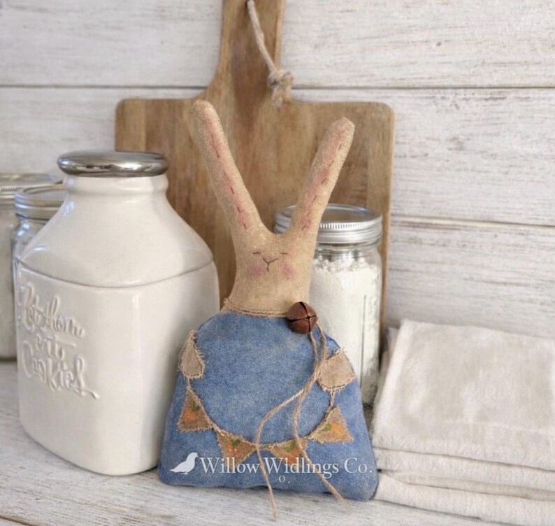 Primitive Rabbit Doll Pattern Primitive Bunny Doll Sewing Pattern – Easter Rabbit E-pattern – Rustic ...