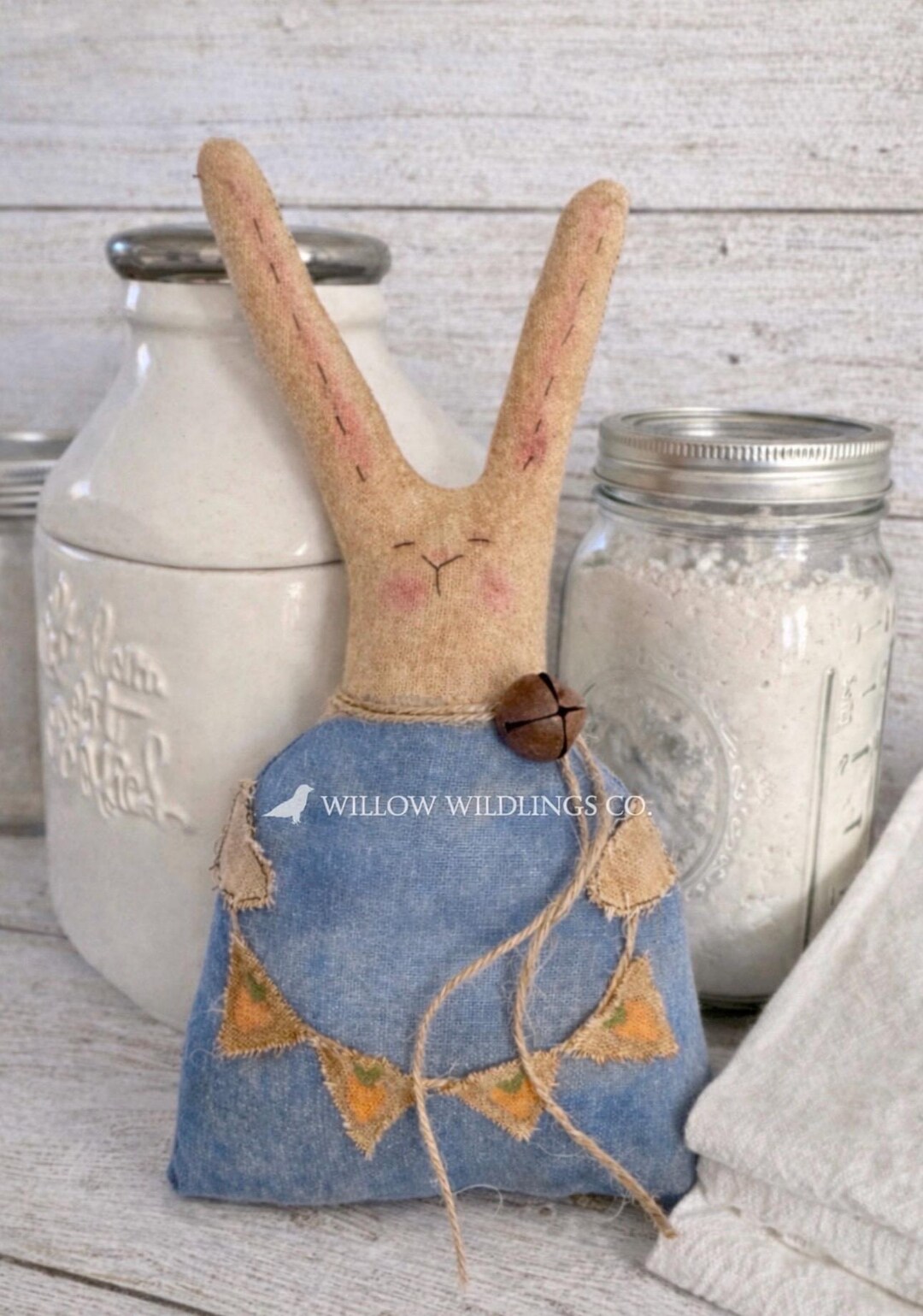 Primitive Bunny Doll Sewing Pattern – Easter Rabbit E-pattern – Rustic ...