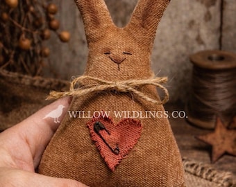 Primitive Bunny - Handmade Bunny - primitive doll - Primitive decor - primitive bunnies - Farmhouse animal Decor - primitive grungy bunny