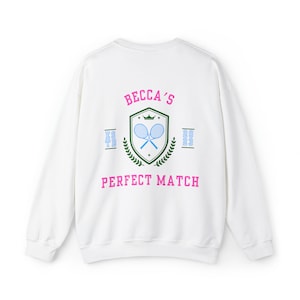 Country Club Bachelorette Sweatshirt, Last Swing Before the Ring, Tennis Theme Party, Perfect Match Personalized Bachelorette Crewneck