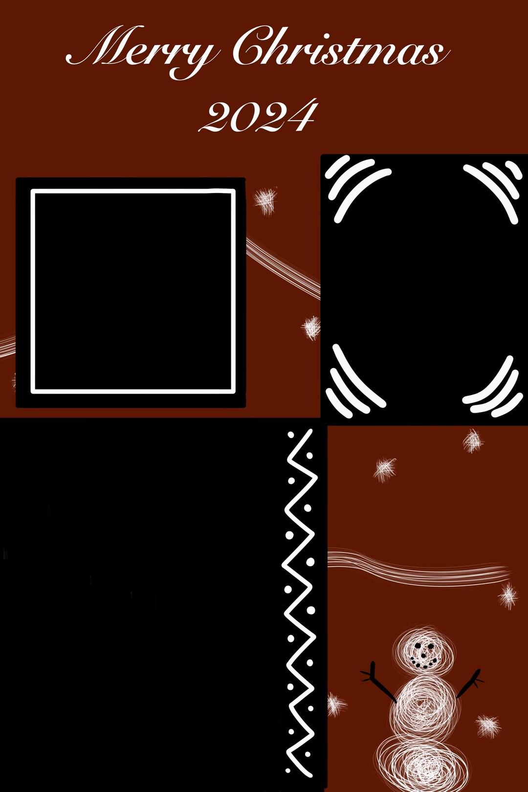 Merry Christmas 2024 Card Template Instant Download Etsy