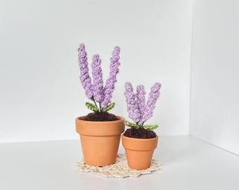 Lavendel Pflanze im Tontopf gehäkelte künstliche Pflanzen im Topf