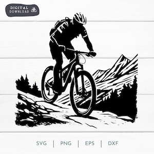 VTT VTT SVG PNG Fichier, Aventure et cyclisme VTT Digital Clipart