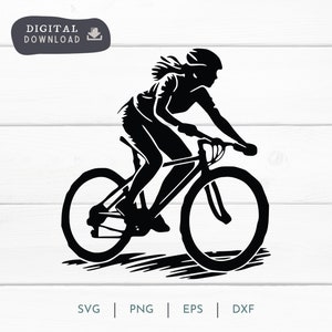 MTB Frau Mountainbike Radfahrer SVG PNG, Abenteuer und Radfahren Mountainbiken digitale Clipart