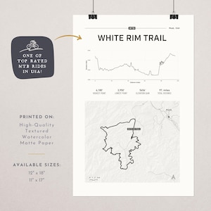 Utah White Rim Road Map - Epic Adventure Wandkunst Poster