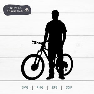 Mann MTB, Fahrrad SVG PNG Datei, Radfahren und Biking Digital Clipart