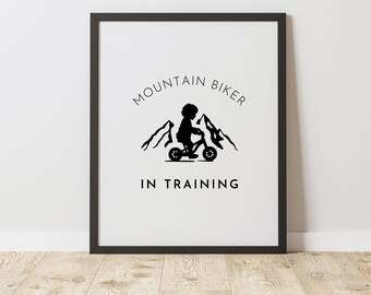 MTB Future Mountain Biker Printable Art. Kids MTB Wall Art. Nursery and kids room Decor.