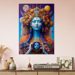 Foam board wall art, images created by artificial intelligence. Wall decoration in various sizes. Title: Goddesses of Flowers 4