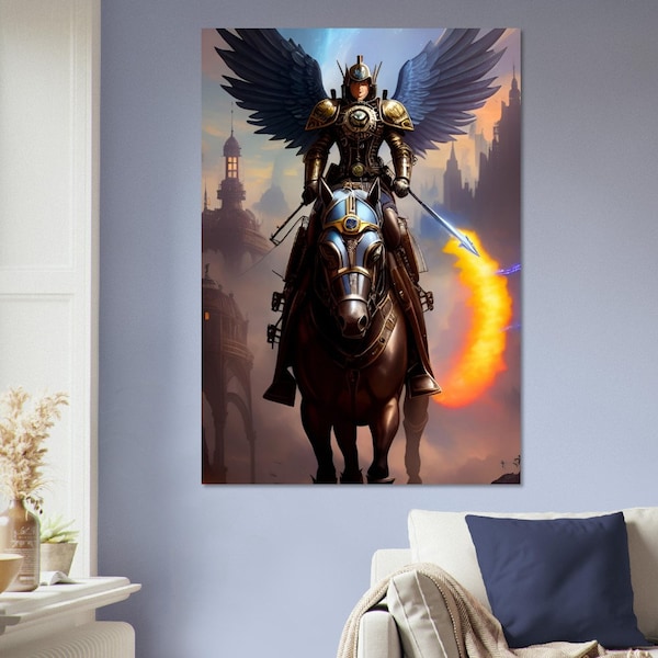 “Dark archangel” wall art in featherboard, image created by artificial intelligence, different sizes.