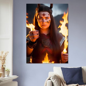 Foam board wall art, images created by artificial intelligence. Wall decoration in various sizes. Title: Fire power