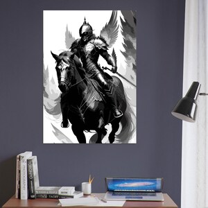 Foam board wall art, images created by artificial intelligence. Wall decoration in various sizes. Title: Epic Knight