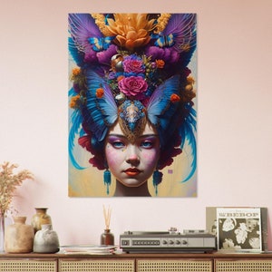 Art mural en carton plume, images créées par intelligence artificielle. Décoration murale différentes tailles. Titre:Goddesses of flowers 23