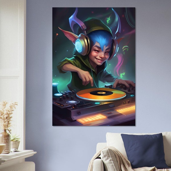 “Mixing Elf” wall art in featherboard, image created by artificial intelligence, different sizes.