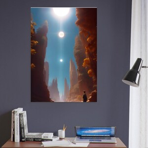 Foam board wall art, images created by artificial intelligence. Wall decoration in various sizes. Title: A Visit to Mars