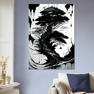 Foam board wall art, images created by artificial intelligence. Wall decoration in various sizes. Title: Japan fir tree