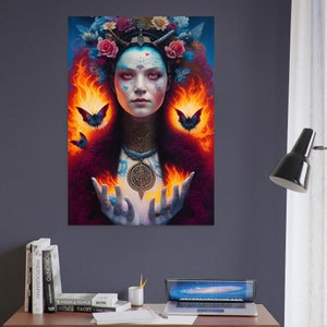 Foam board wall art, images created by artificial intelligence. Wall decoration in various sizes. Title: Goddesses of Flowers 13