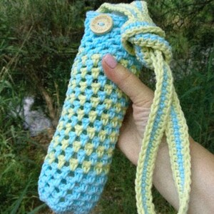 Avoska mit langem Griff (Handtasche, Hülle) für eine Flasche oder andere notwendige Dinge. Handgeferigt