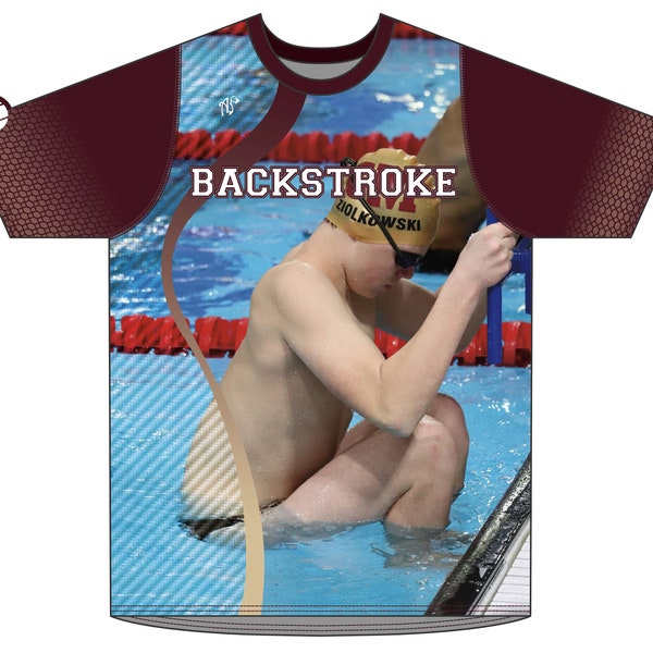 Custom Backstroke SPF 50+ Shirt.  Select Color and submit a photo for your shirt!