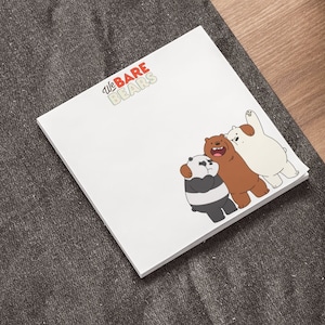 Bloc de notas adhesivas de Somos Osos / Bloc de notas Post-it® de Oso Polar de Panda Grizzly Papelería Bloc de notas Dibujos animados Regalo Para Ella Para Él