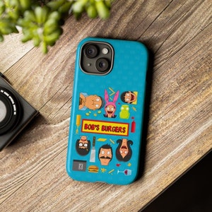 Bob&#39;s Burgers Phone Case | Tina Louise Gene Linda Bob Belcher Tough Cases Pattern Aesthetic Cartoon Family Tech Accessory Phone Cover
