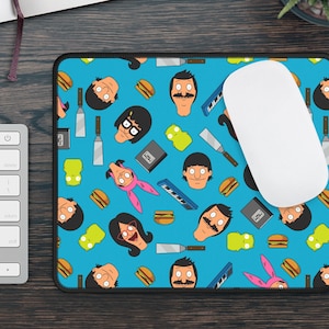 Bob&#39;s Burgers Mouse Pad | Gene Louise Tina Linda Bob Belcher Gaming Mouse Pad Desk Mat Cartoon For Her For Him Kuchi Kopi