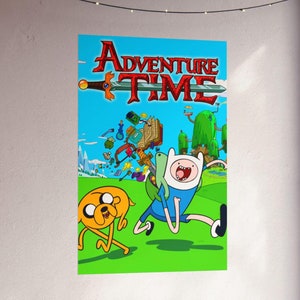 Adventure Time Poster | Custom Name Adventure Time Matte Vertical Posters Finn The Human Jake The Dog Personalized Gift For Her For Him
