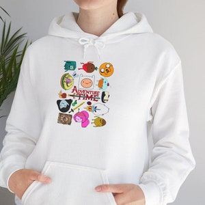 Sudadera con capucha de Hora de Aventuras / Finn Jake BMO Marceline Princesa Chicle Sudadera con capucha unisex de mezcla pesada™ Para ella Para él