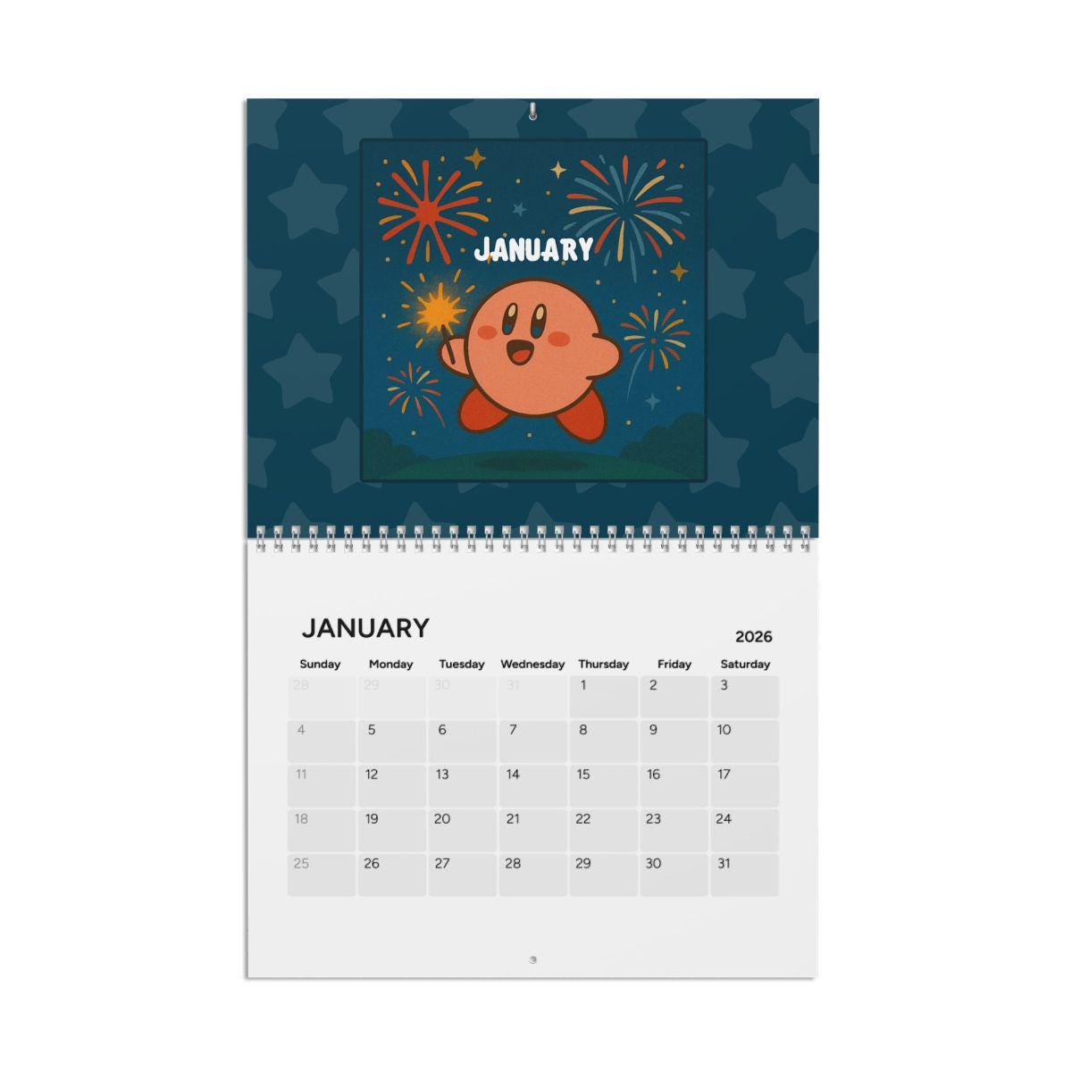 カービィカレンダー（2026年）｜カービィ新年月日ゲームかわいい